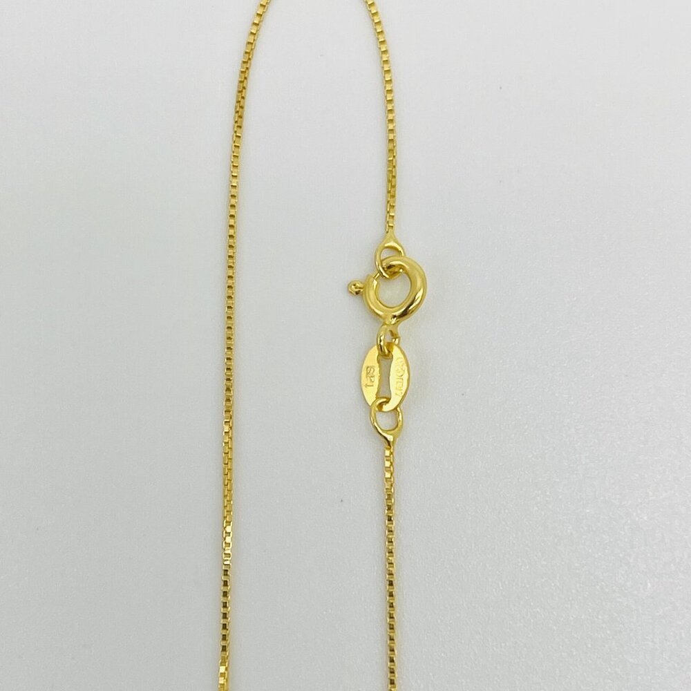 Gold Plated 925 Sterling Silver Box Chain - .8mm - 18"